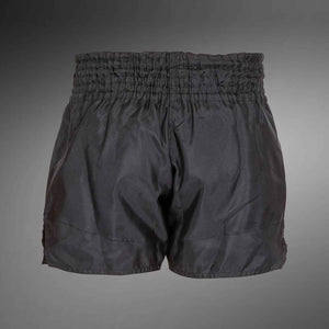Muay Thai Shorts Black / Black Premium Kickboxing Training Fight Shorts