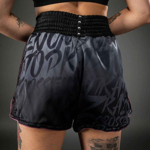 Muay Thai Shorts Plum/White Premium Kickboxing Training Fight Shorts