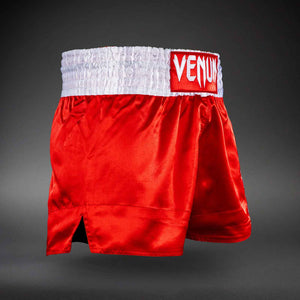Muay Thai Shorts Red / White Premium Kickboxing Training Fight Shorts