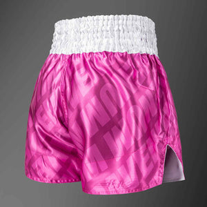 Muay Thai Shorts Candy Pink/White Premium Kickboxing Training Fight Shorts