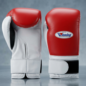 Winning Red White Black Velcro Boxing Gloves Professional Training & Sparring Gloves
