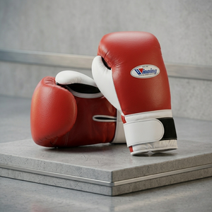 Winning Red White Black Velcro Boxing Gloves Professional Training & Sparring Gloves