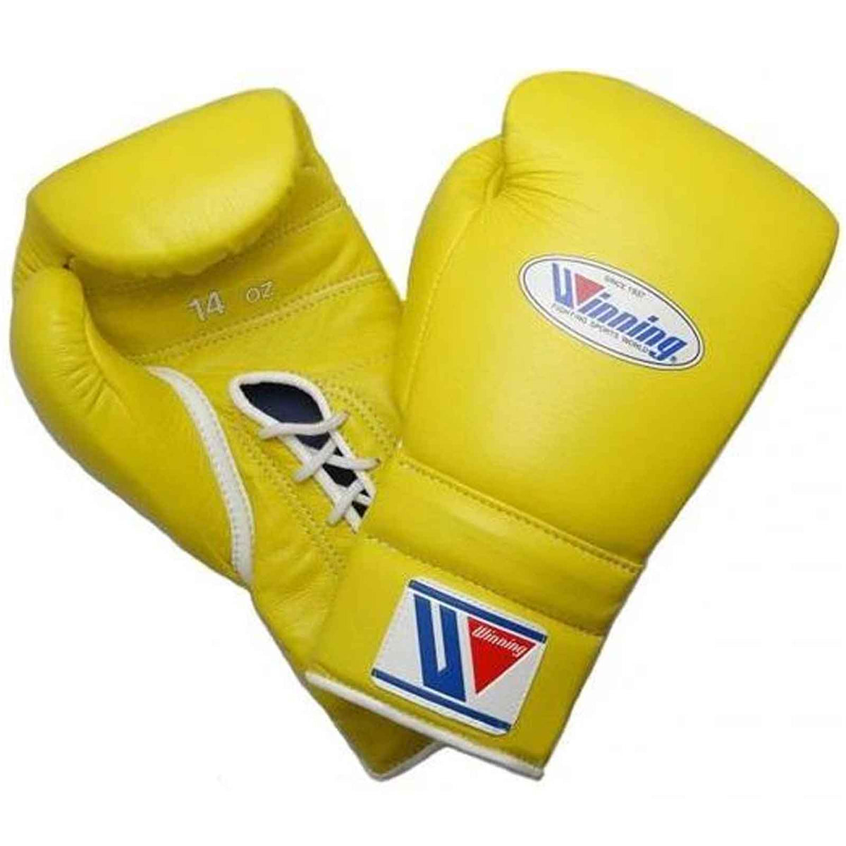 Winning Boxing Gloves Lace-Up Yellow – Heavy-Duty Sparring & Training Use