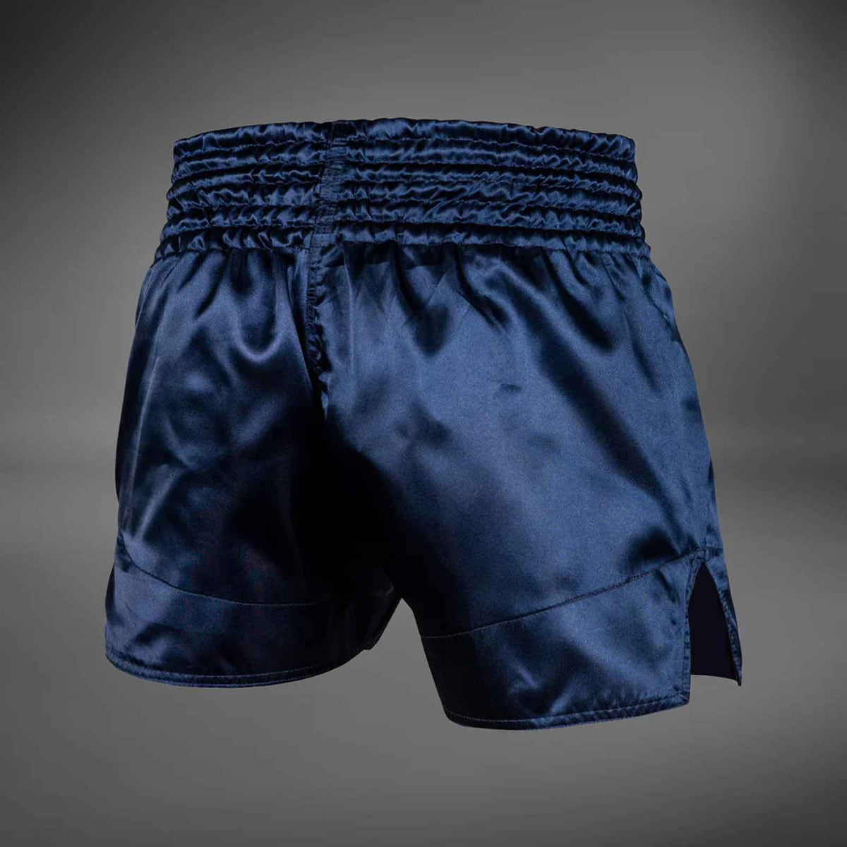 Muay Thai Shorts Navy Blue/White Premium Kickboxing Training Fight Shorts