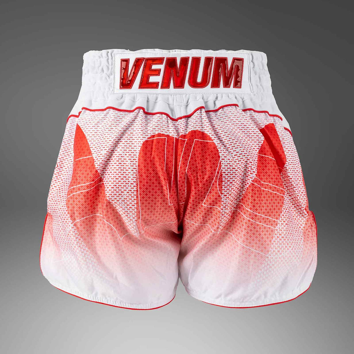 Muay Thai Shorts White / Red Premium Kickboxing Training Fight Shorts