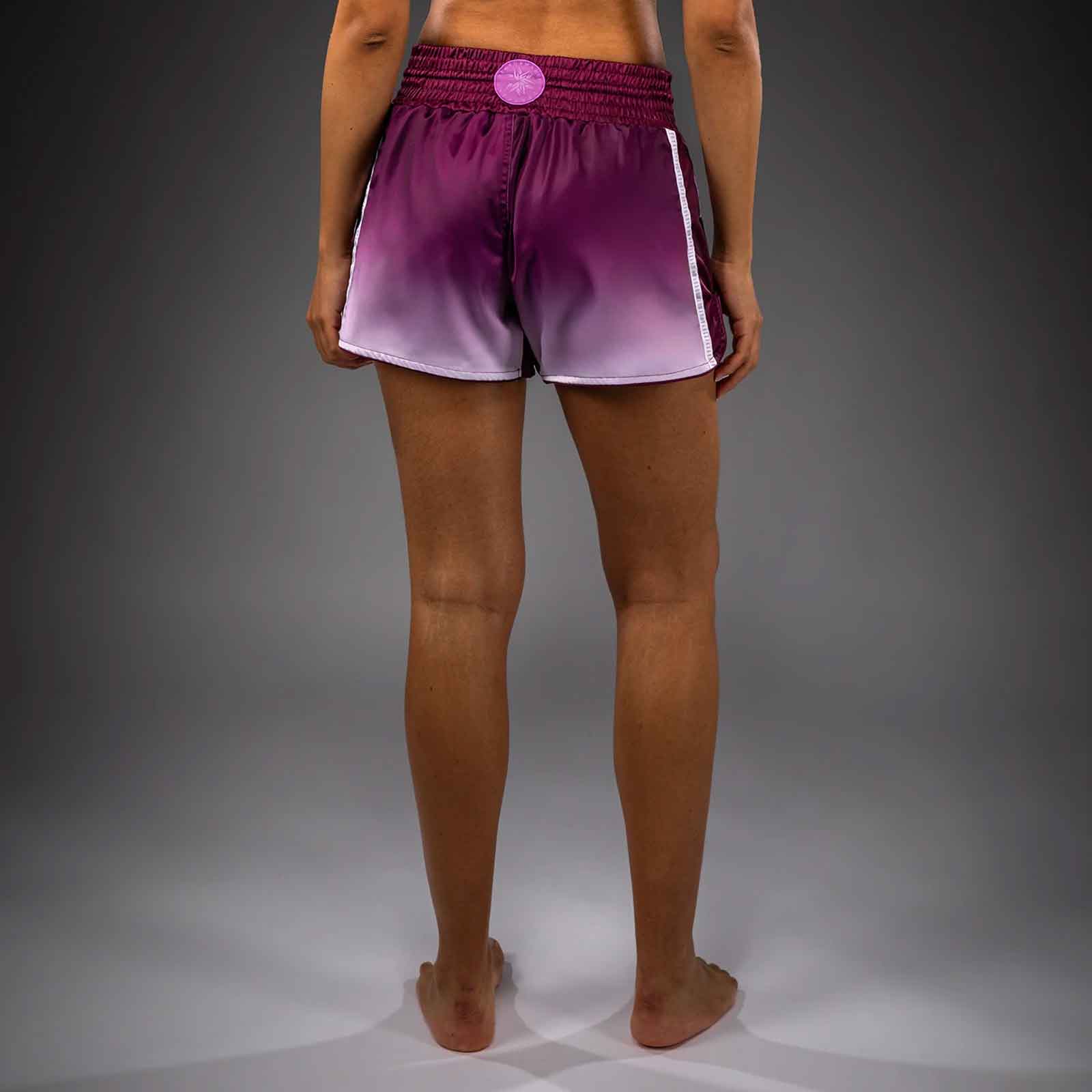 Muay Thai Shorts Plum/White Premium Kickboxing Training Fight Shorts