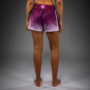 Muay Thai Shorts Plum/White Premium Kickboxing Training Fight Shorts