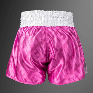 Muay Thai Shorts Candy Pink/White Premium Kickboxing Training Fight Shorts