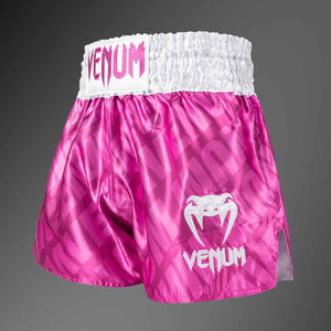 Muay Thai Shorts Candy Pink/White Premium Kickboxing Training Fight Shorts