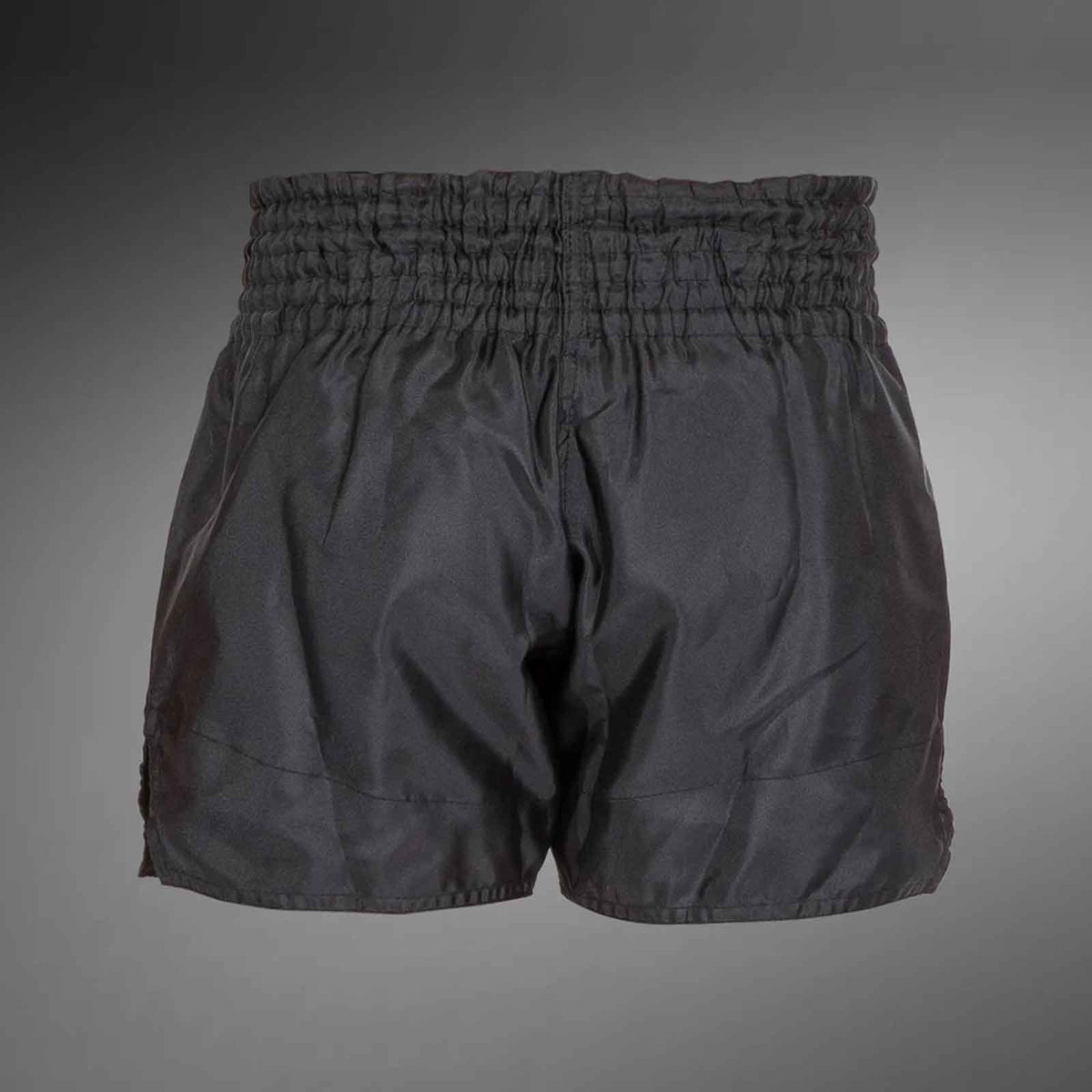 Muay Thai Shorts Black / Black Premium Kickboxing Training Fight Shorts