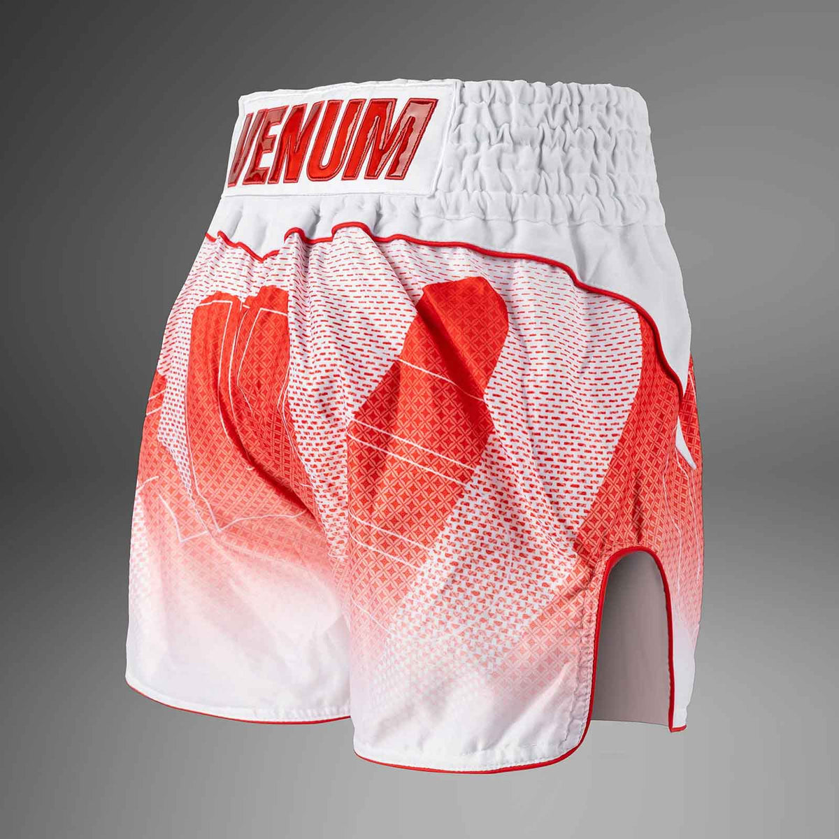 Muay Thai Shorts White / Red Premium Kickboxing Training Fight Shorts