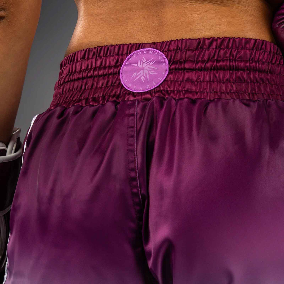 Muay Thai Shorts Plum/White Premium Kickboxing Training Fight Shorts