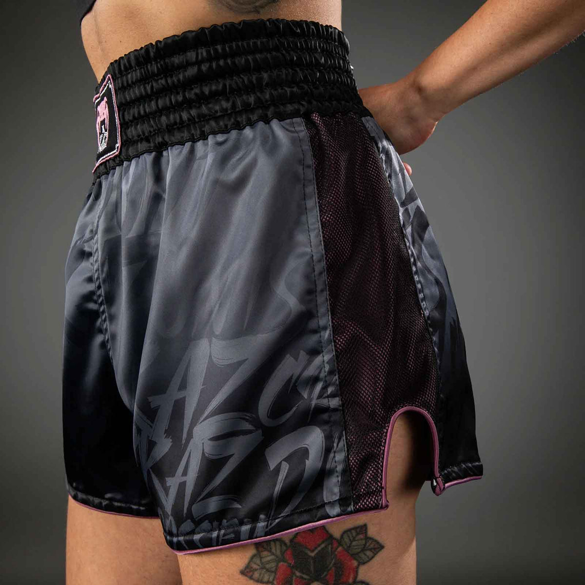 Muay Thai Shorts Plum/White Premium Kickboxing Training Fight Shorts