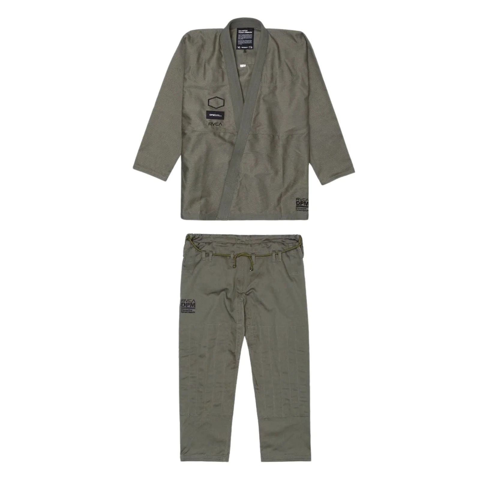 Shoyoroll Batch 114 RVCA x DPM Olive BJJ Gi – Premium 450 GSM Pearl Weave Jiu-Jitsu Uniform