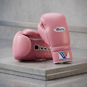 Winning Pink Lace-Up Boxing Gloves Professional Training & Sparring Gloves