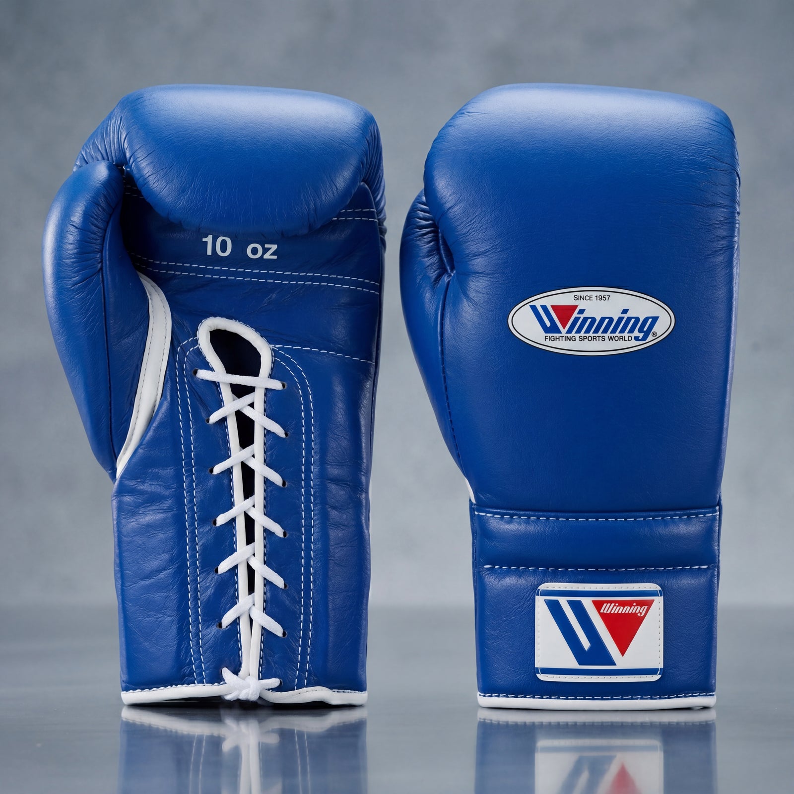 Winning Blue Lace-Up Boxing Gloves Professional Training & Sparring Gloves