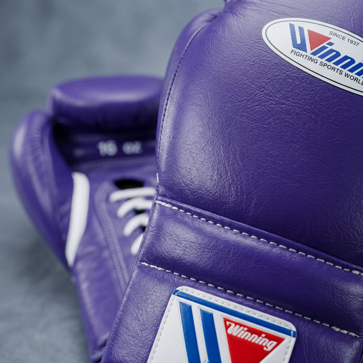 Winning Leather Boxing Gloves Purple Lace-Up – Professional Combat Sports Gear