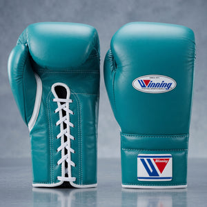 Winning Green Lace-Up Boxing Gloves Professional Training & Sparring Gloves