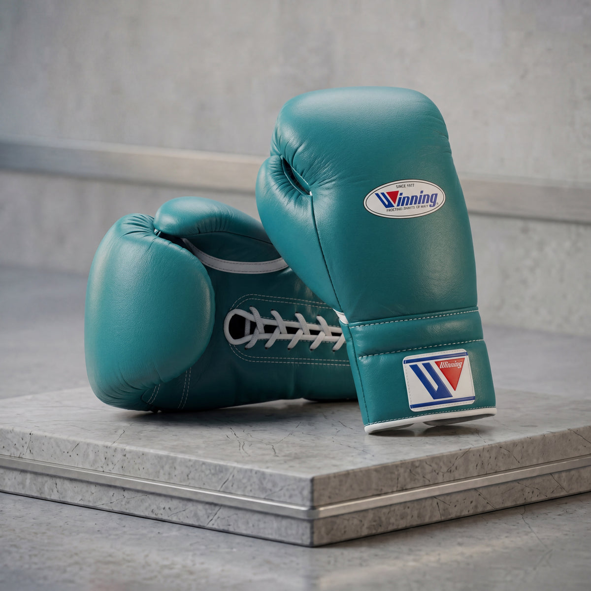 Winning Green Lace-Up Boxing Gloves Professional Training & Sparring Gloves