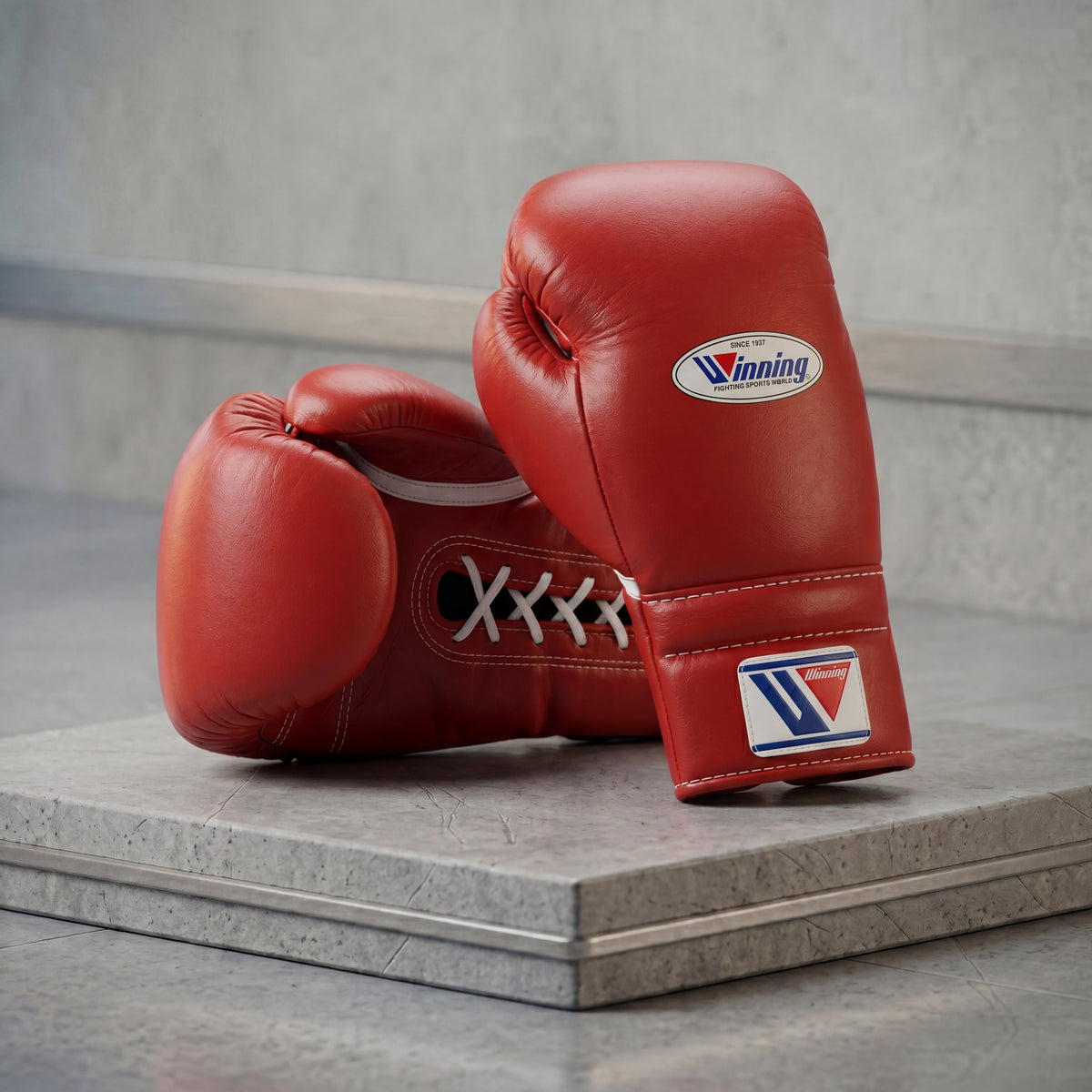 Winning Boxing Gloves Red Lace-Up for Sparring and Competition