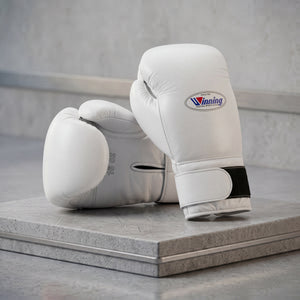 Winning White Velcro Boxing Gloves Professional Training & Sparring Gloves