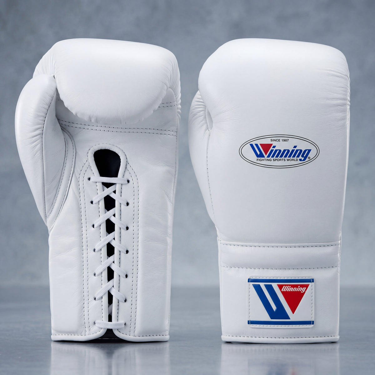 Winning White Lace-Up Boxing Gloves High Quality Fight Gloves